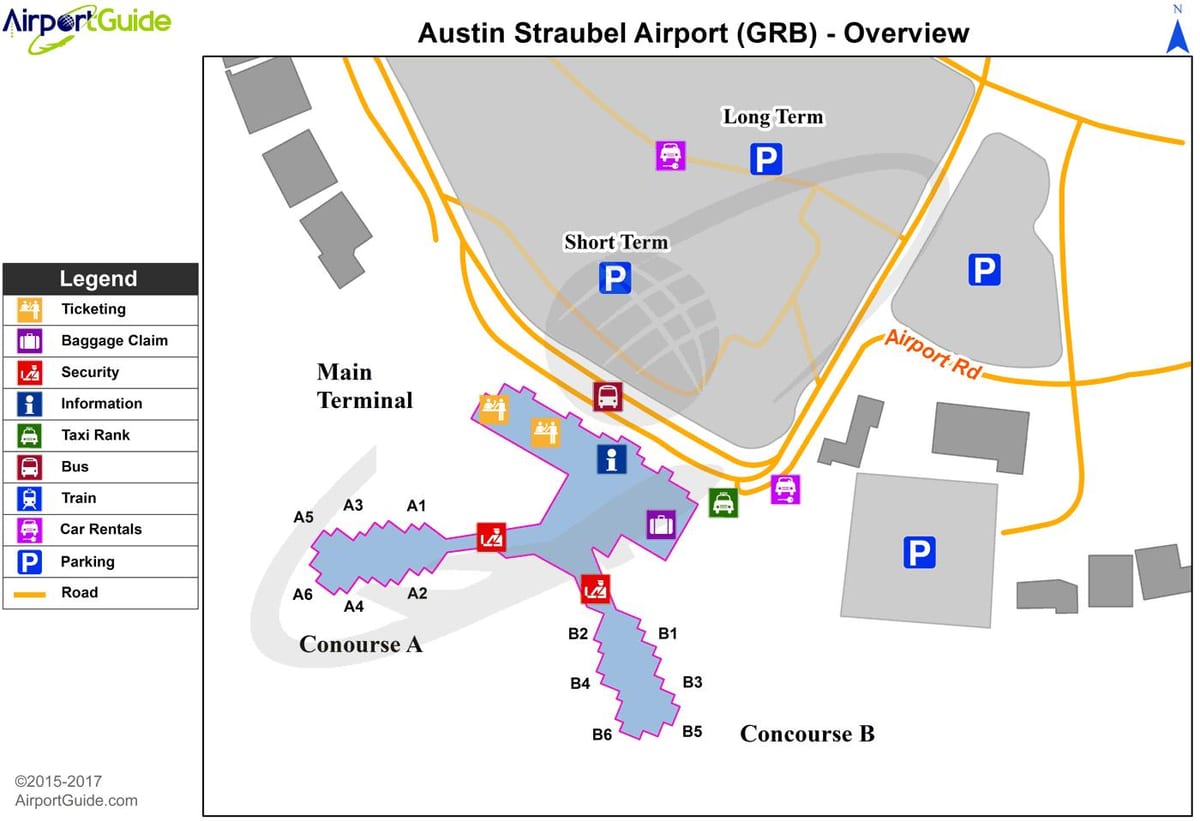 Austin mapa letiště terminál