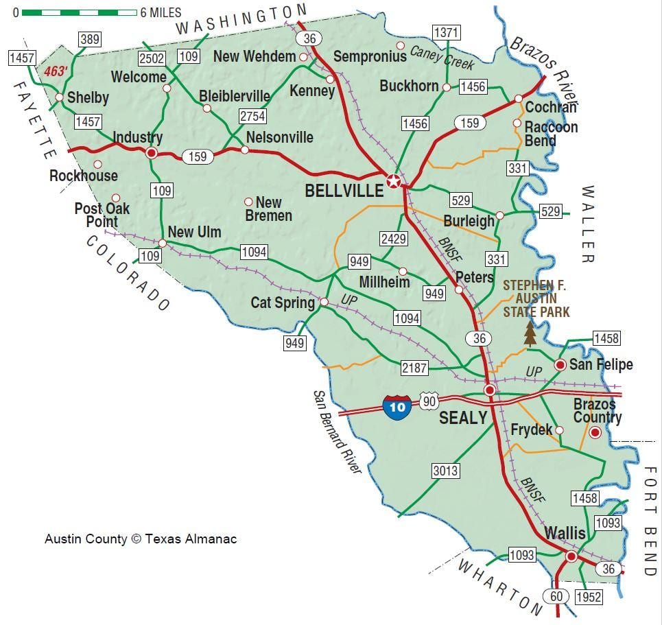 Austin county mapě