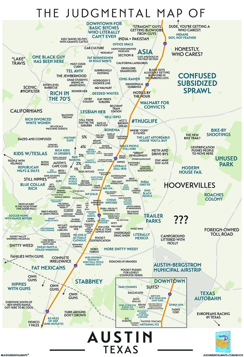 kritický mapa Austin