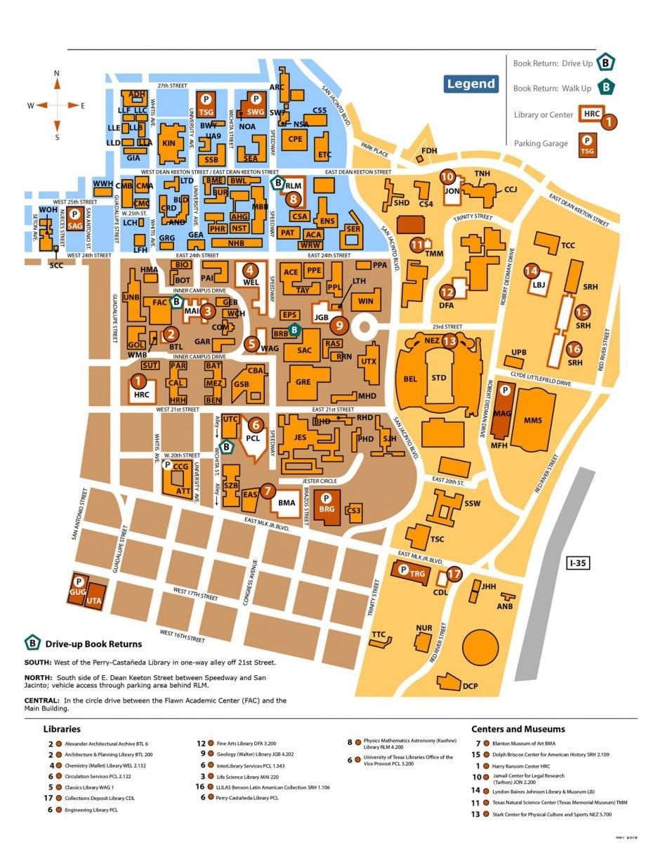 ut Austin mapě