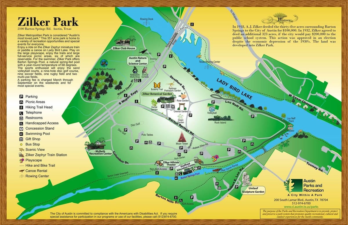 mapa Zilker park