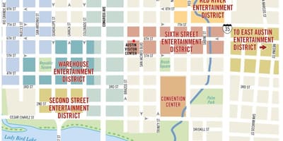 6th street Austin mapě