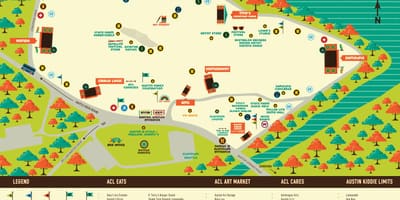 Mapa Austin ACL festivalu