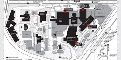 Mapa Austin nemocnice