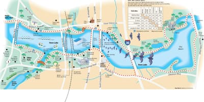 Pěší a cyklistické stezky Austin mapě