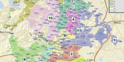 Austin Tx zónování mapa